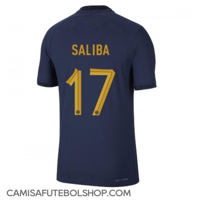 Camisa de time de futebol França William Saliba #17 Replicas 1º Equipamento Mundo 2022 Manga Curta